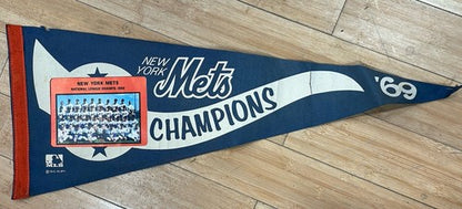 1969 NY Mets Championship Nl World Series Team Photo Pennant Rare Tom Seaver