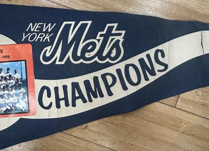 1969 NY Mets Championship Nl World Series Team Photo Pennant Rare Tom Seaver