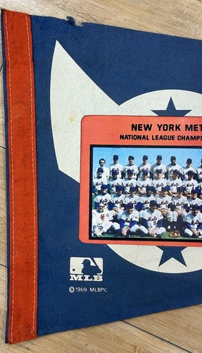 1969 NY Mets Championship Nl World Series Team Photo Pennant Rare Tom Seaver