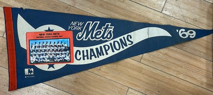 1969 NY Mets Championship Nl World Series Team Photo Pennant Rare Tom Seaver