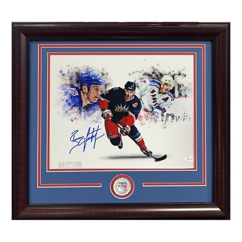 Brian Leetch Signed 11x14 Framed Photo Collage NY Rangers Autograph JSA COA HOF