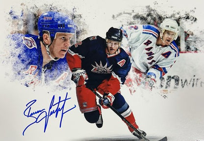 Brian Leetch Signed 11x14 Framed Photo Collage NY Rangers Autograph JSA COA HOF