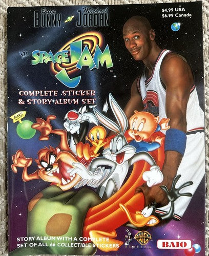Space Jam Complete Sticker Story Set Album Michael Jordan BAIO Movie 1996 Unused