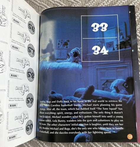Space Jam Complete Sticker Story Set Album Michael Jordan BAIO Movie 1996 Unused