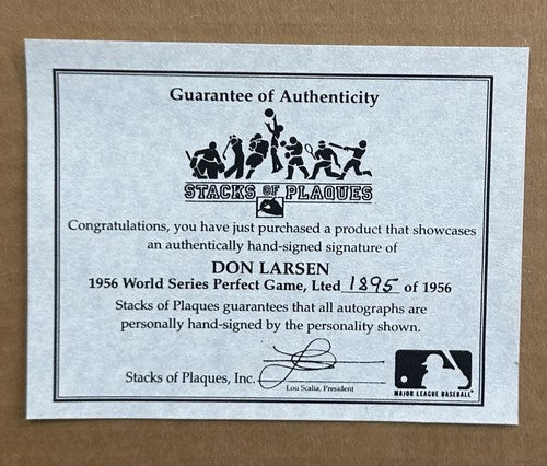 Don Larsen Signed 11x14 Framed Sepia Photo Yankees WS Perfect Game LE Auto COA