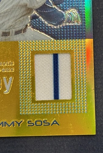 2004 Sammy Sosa Topps Finest Gold Refractor Game Worn 2-Color Jersey /50 Cubs MT