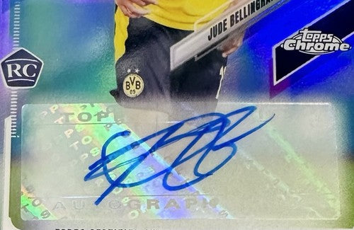 2021 Topps Chrome Jude Bellingham Rookie Card Auto Refractor RC Dortmund Madrid