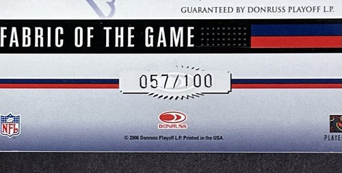 2006 Leaf Certified Materials Tom Brady Game Used Patch Jersey /100 Patriots HOF