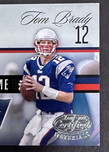 2006 Leaf Certified Materials Tom Brady Game Used Patch Jersey /100 Patriots HOF