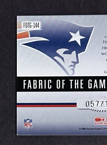 2006 Leaf Certified Materials Tom Brady Game Used Patch Jersey /100 Patriots HOF