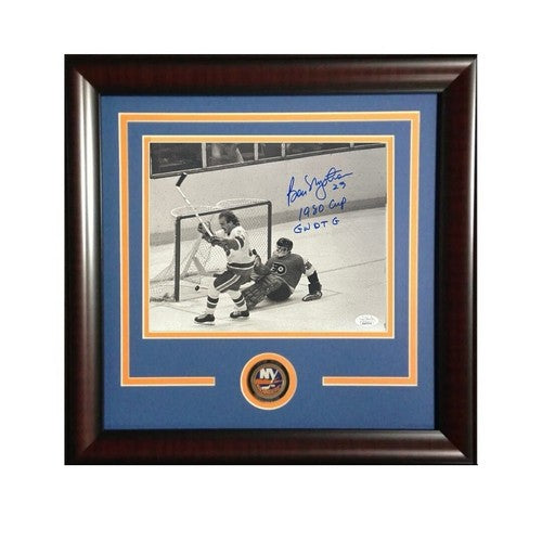Bobby Nystrom Signed 8x10 Framed Photo Islanders 1980 Stanley Cup Goal Auto JSA