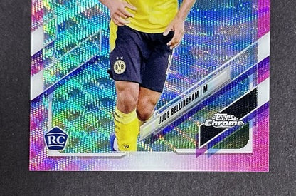 2020-21 Topps Chrome UCL Jude Bellingham Pink X Fractor Rookie Card RC Dortmund