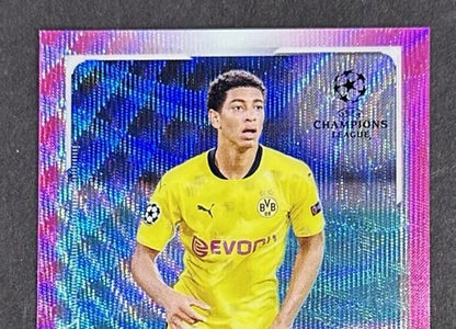 2020-21 Topps Chrome UCL Jude Bellingham Pink X Fractor Rookie Card RC Dortmund