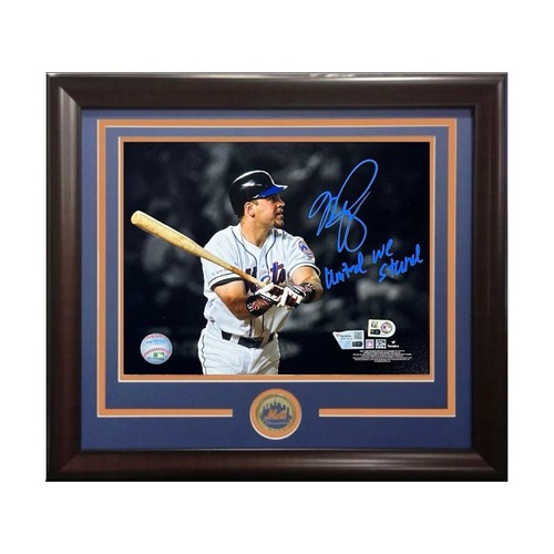 Mike Piazza Mets Signed 8x10 Framed Photo United We Stand 9/11 HR Auto Fanatics