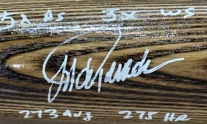 Jorge Posada Signed 5 Career Stat Auto Game Model Baseball Bat JSA COA Yankees