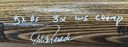 Jorge Posada Signed 5 Career Stat Auto Game Model Baseball Bat JSA COA Yankees