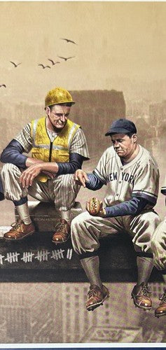 Yankees Lunch Atop Empire 8x24 Litho Photo Derek Jeter Mickey Mantle Babe Ruth