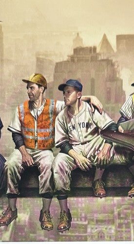Yankees Lunch Atop Empire 8x24 Litho Photo Derek Jeter Mickey Mantle Babe Ruth
