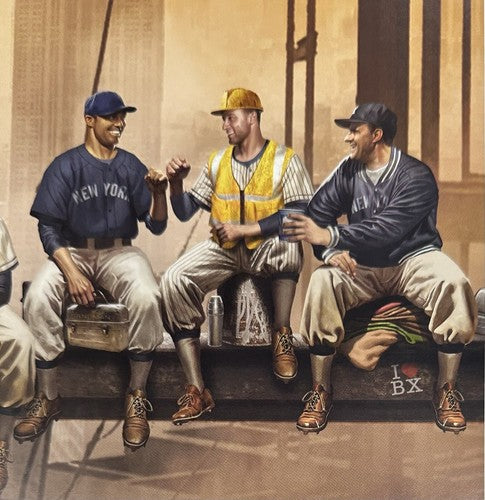 Yankees Lunch Atop Empire 8x24 Litho Photo Derek Jeter Mickey Mantle Babe Ruth