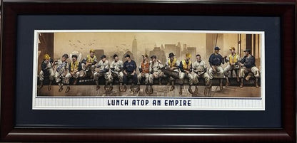 Yankees Lunch Atop Empire 24x8 Framed Litho Photo Jeter Mickey Mantle Babe Ruth
