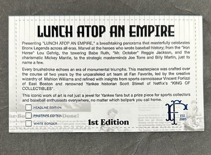 Yankees Lunch Atop Empire 24x8 Framed Litho Photo Jeter Mickey Mantle Babe Ruth
