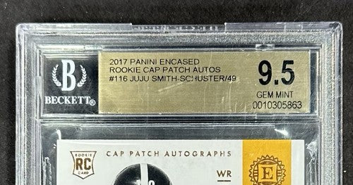 JuJu Smith-Schuster 2017 Panini Encased Auto Cap Patch Rpa /49 BGS 9.5 Steelers