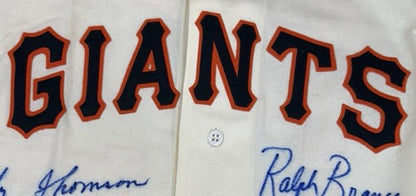 Bobby Thomson Ralph Branca Signed Mitchell & Ness 1951 WS Jersey Auto Steiner