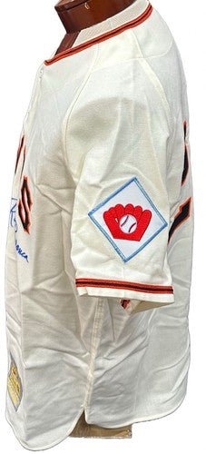 Bobby Thomson Ralph Branca Signed Mitchell & Ness 1951 WS Jersey Auto Steiner