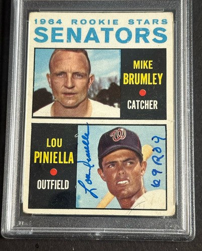 1964 Topps #167 Lou Piniella Signed Rookie Card ROY 69 Psa 10 Mint Auto