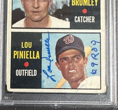 1964 Topps #167 Lou Piniella Signed Rookie Card ROY 69 Psa 10 Mint Auto