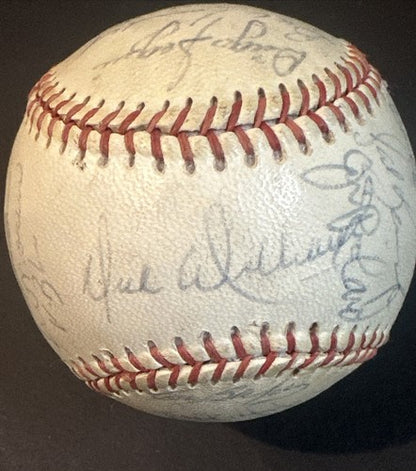 1971 Oakland A’s Team Signed baseball 30 Auto Reggie Jackson Catfish Hunter JSA