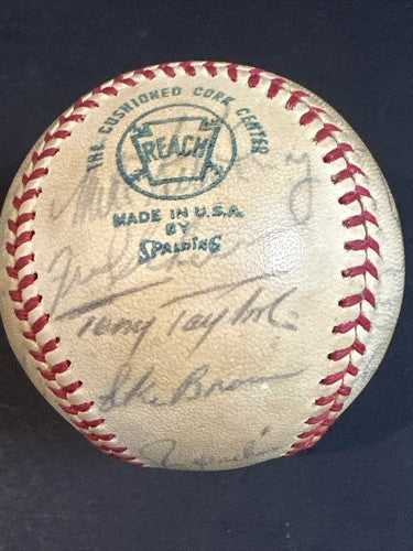 1971 Detroit Tigers Team Signed A.L Baseball Al Kaline Norm Cash 26 Auto Jsa Coa
