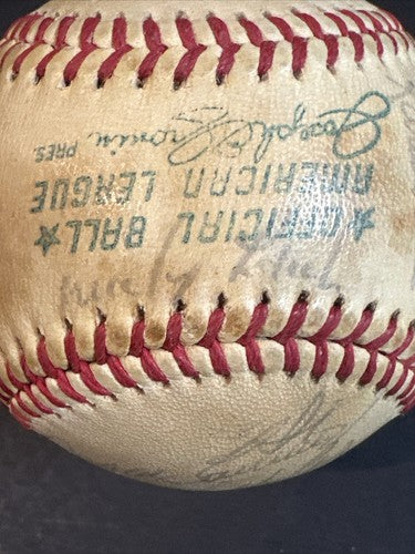 1971 Detroit Tigers Team Signed A.L Baseball Al Kaline Norm Cash 26 Auto Jsa Coa