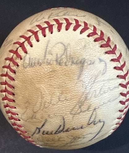 1971 Detroit Tigers Team Signed A.L Baseball Al Kaline Norm Cash 26 Auto Jsa Coa