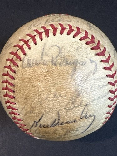 1971 Detroit Tigers Team Signed A.L Baseball Al Kaline Norm Cash 26 Auto Jsa Coa