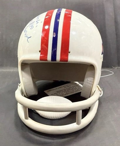 Russ Francis Signed Vintage Throwback Boston Patriots Mini Helmet Auto  COA