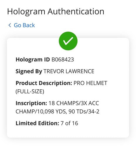Trevor Lawrence Signed Clemson Authentic Pro FS LE /16 Stat Helmet Auto Fanatics