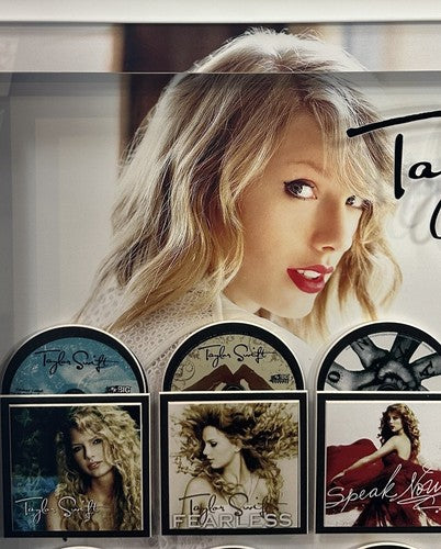 Taylor Swift Signed Light Up 3D Framed Photo Album CD Covers Fearless Auto JSA