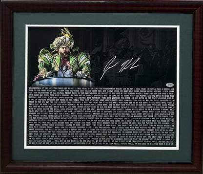 Jason Kelce Signed 16x20 Framed Photo Eagles Super Bowl Speech Autograph PSA COA