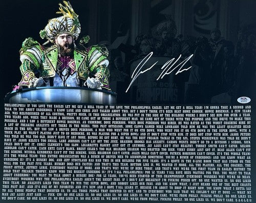 Jason Kelce Signed 16x20 Framed Photo Eagles Super Bowl Speech Autograph PSA COA