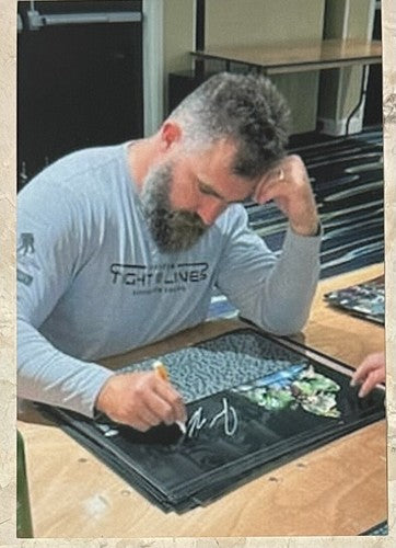Jason Kelce Signed 16x20 Framed Photo Eagles Super Bowl Speech Autograph PSA COA