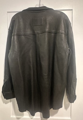 Vintage Branded Garments Black Leather Jacket Button Usa New W/out Tag Sz M 44