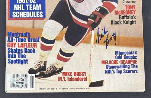 Mike Bossy Signed Hockey Full Magazine 1982 PSA 10 Gem Mint Auto Islanders LOA
