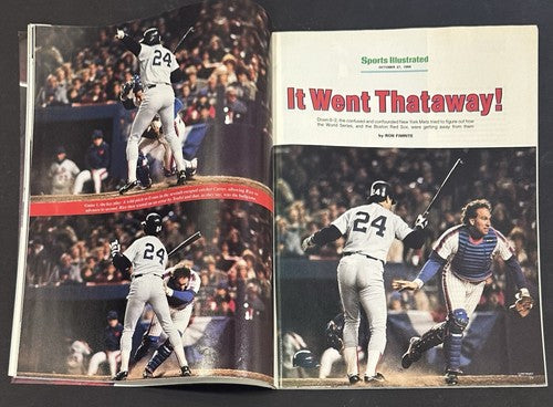 Gary Carter Signed METS 1986 WORLD SERIES SI No Label Full Magazine Auto PSA LOA