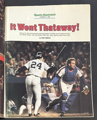 Gary Carter Signed METS 1986 WORLD SERIES SI No Label Full Magazine Auto PSA LOA