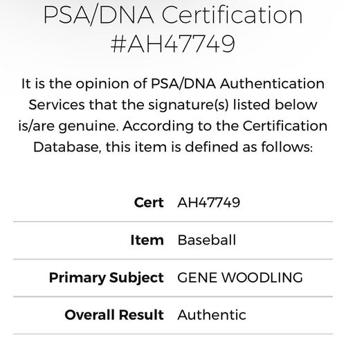 Gene Woodling Signed Official AL Baseball New York Yankees Mint Auto PSA COA