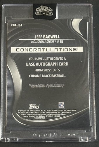 2022 Topps Chrome Black Jeff Bagwell Signed CBA-JBA  Mint Auto HOF Sealed