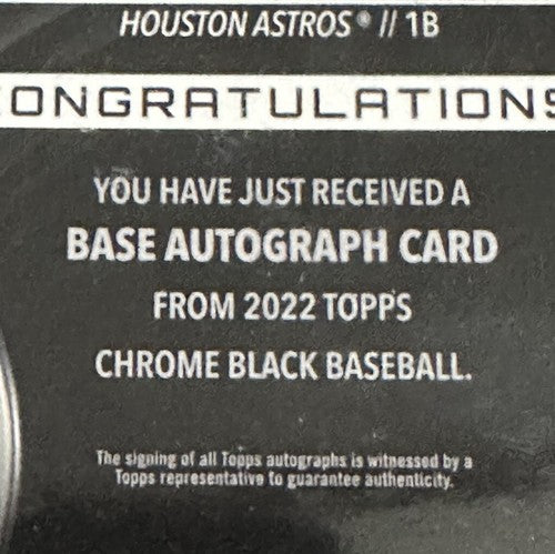 2022 Topps Chrome Black Jeff Bagwell Signed CBA-JBA  Mint Auto HOF Sealed