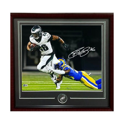 Saquon Barkley Signed 16x20 Framed Spotlight Photo Eagles Mint Autograph BAS COA