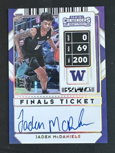 jaden mcdaniels 2020 Contenders Finals Ticket Signed Mint Rookie Auto 3/5 Rc
